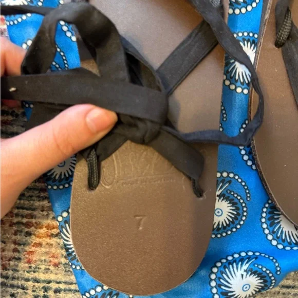 Brown Strappy Sandals with Colorful Laces - Picture 2 of 2